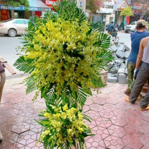 hoa chia buồn đám tang màu vàng 6